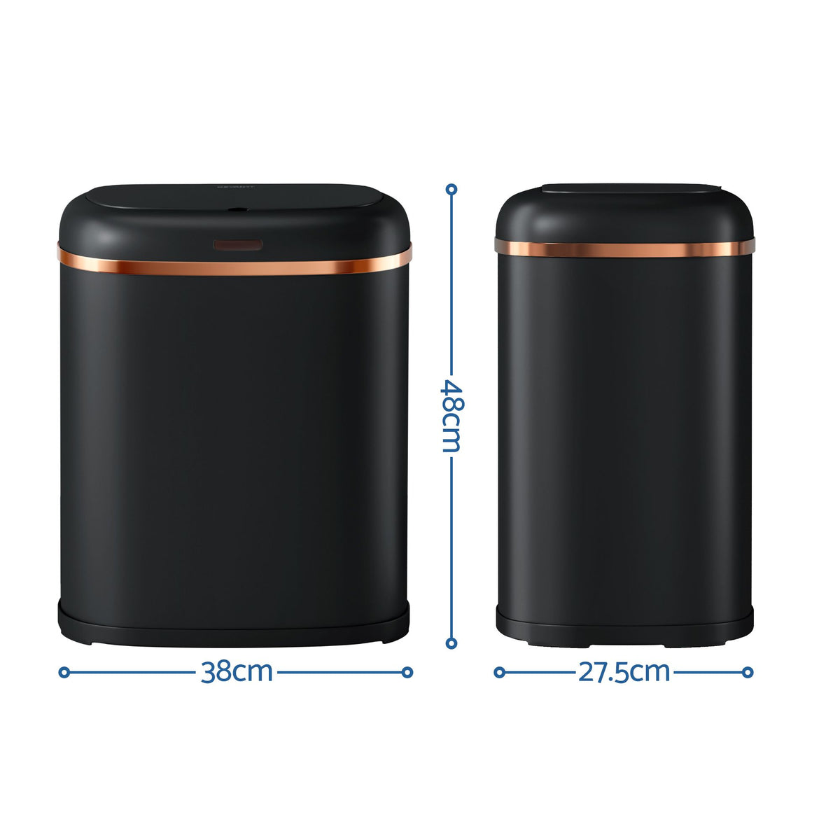 Devanti 38L Motion Sensor Rubbish Bin Automatic Black