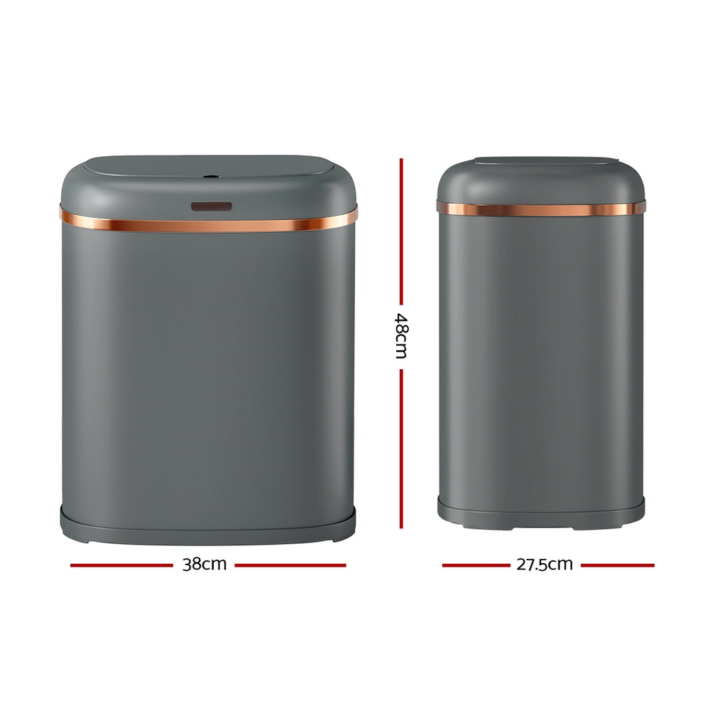Devanti 38L Motion Sensor Rubbish Bin Automatic Grey