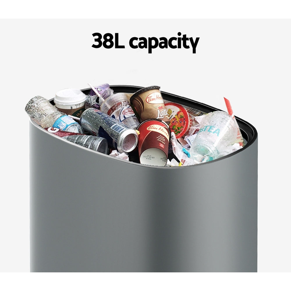 Devanti 38L Motion Sensor Rubbish Bin Automatic Grey
