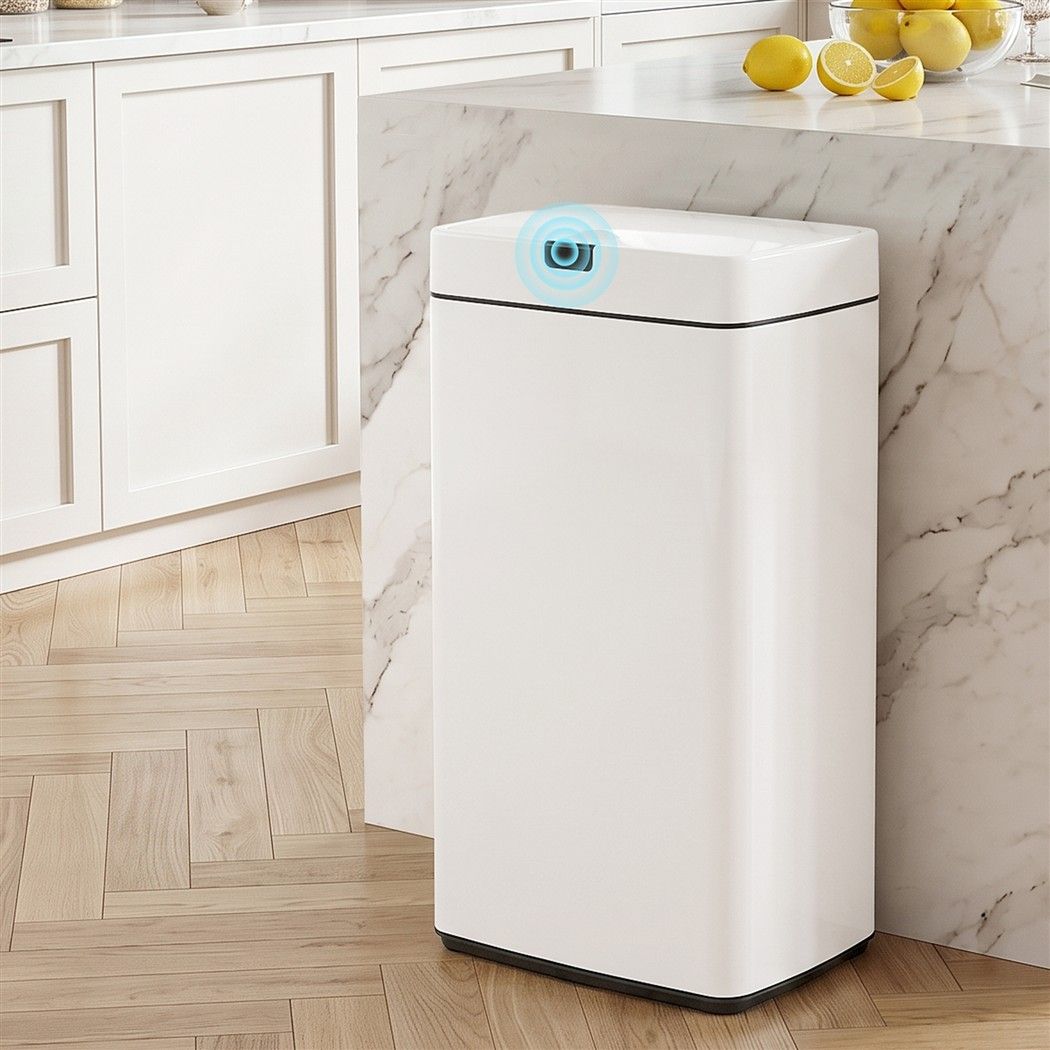 Devanti 45L Motion Sensor Rubbish Bin Automatic White