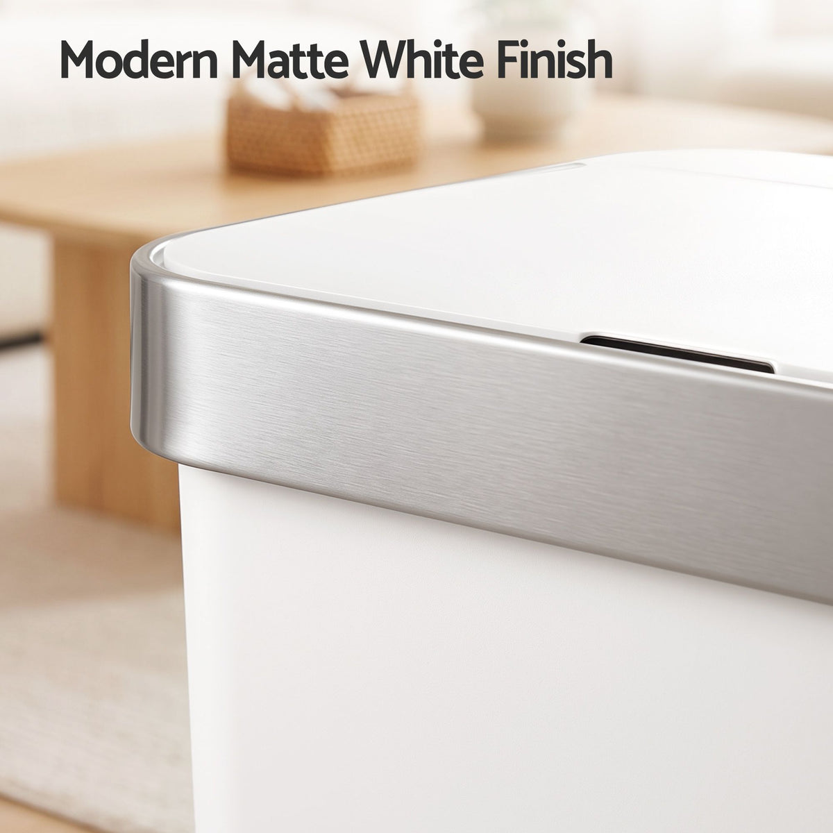 Devanti 50L Motion Sensor Automatic Kitchen Trash Bin White