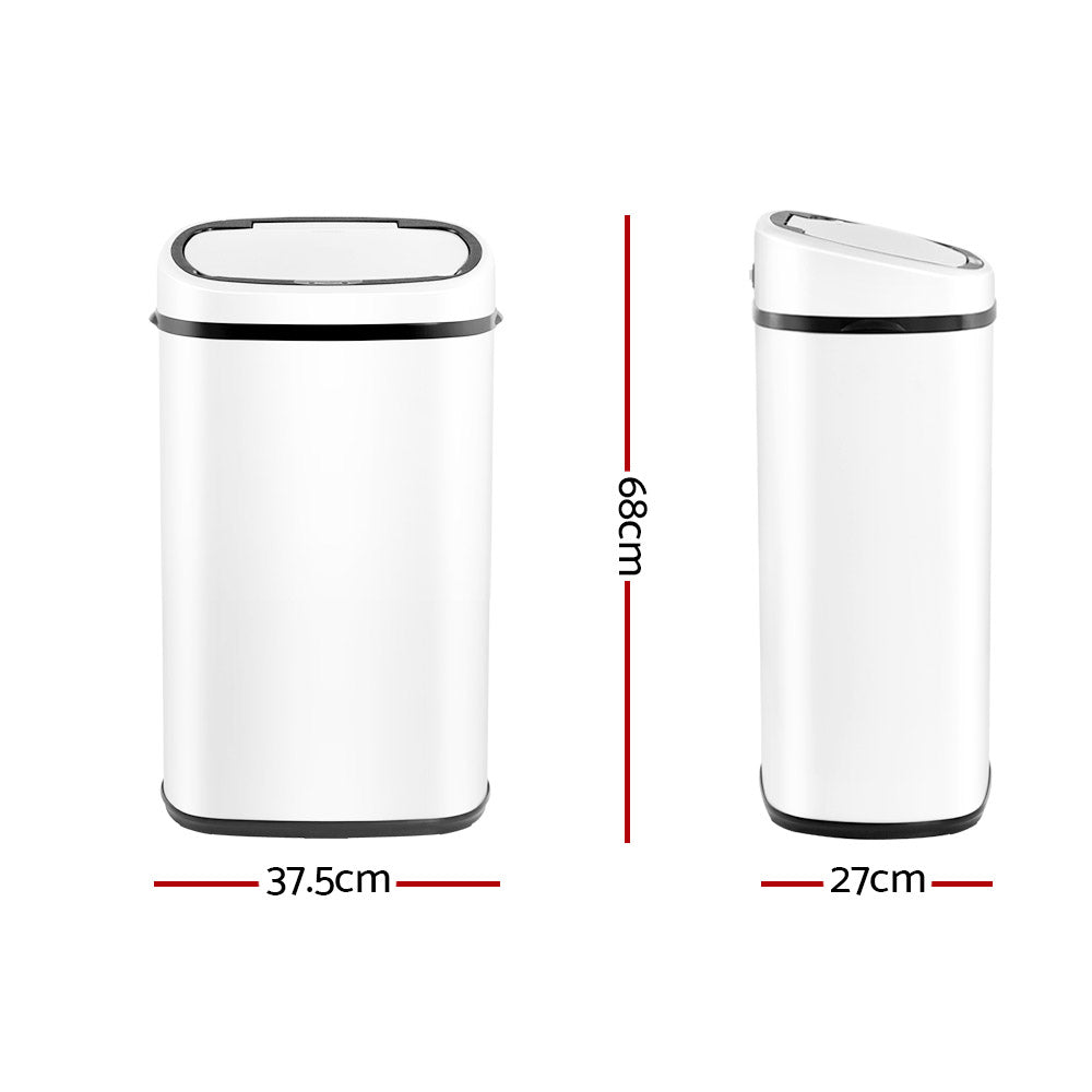 Devanti 58L Motion Sensor Bin Automatic White