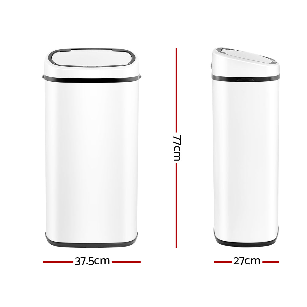 Devanti 68L Motion Sensor Rubbish Bin Automatic White