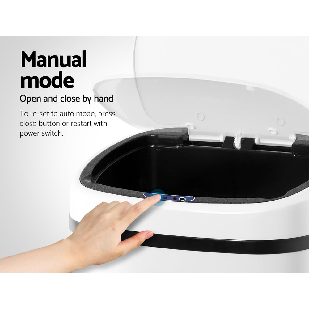 Devanti 68L Motion Sensor Rubbish Bin Automatic White