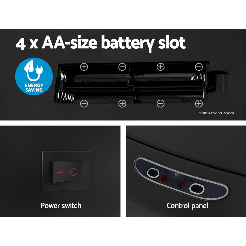 Devanti 82L Motion Sensor Bin Automatic Black