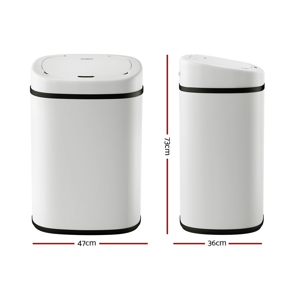 Devanti 82L Motion Sensor Rubbish Bin Automatic White