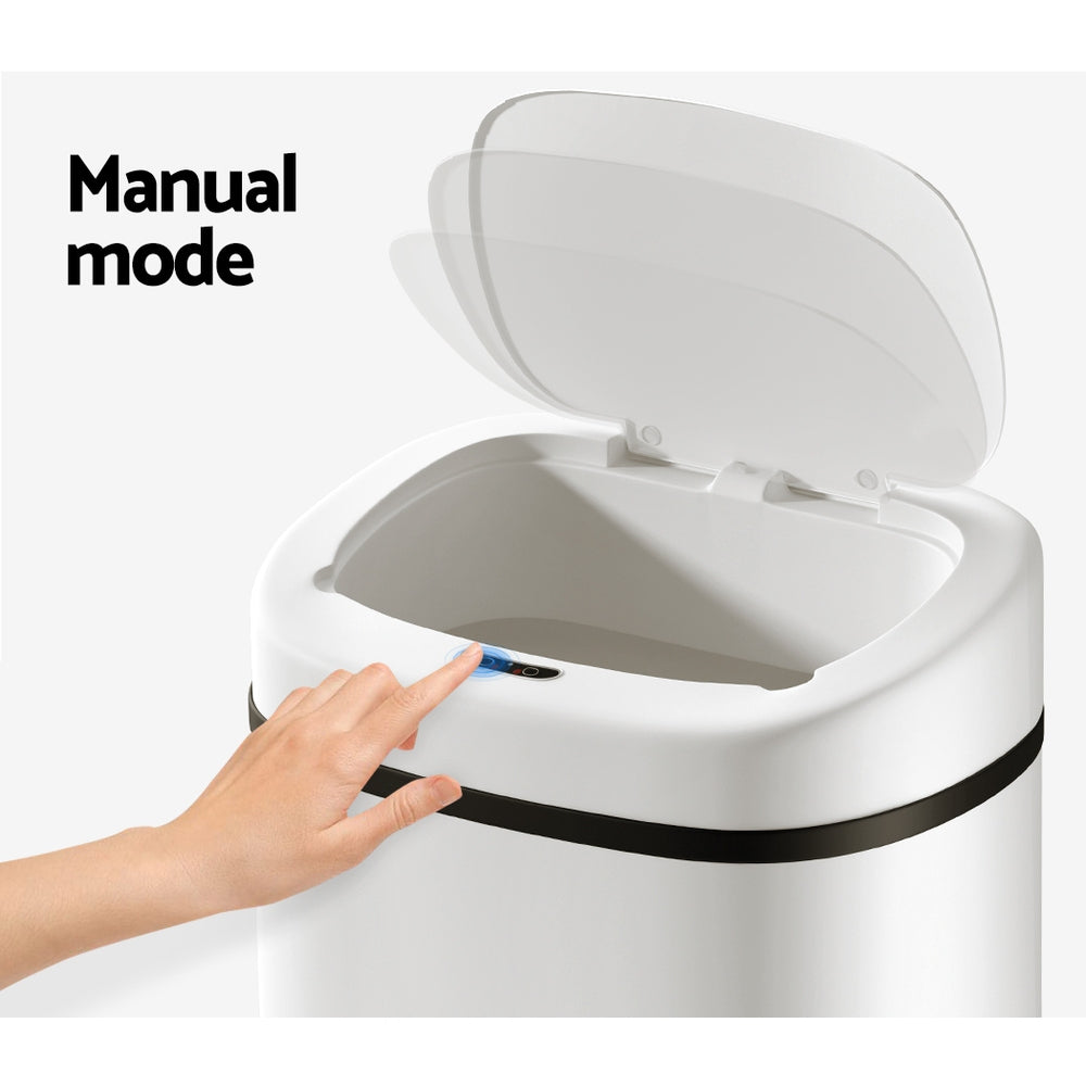 Devanti 82L Motion Sensor Rubbish Bin Automatic White