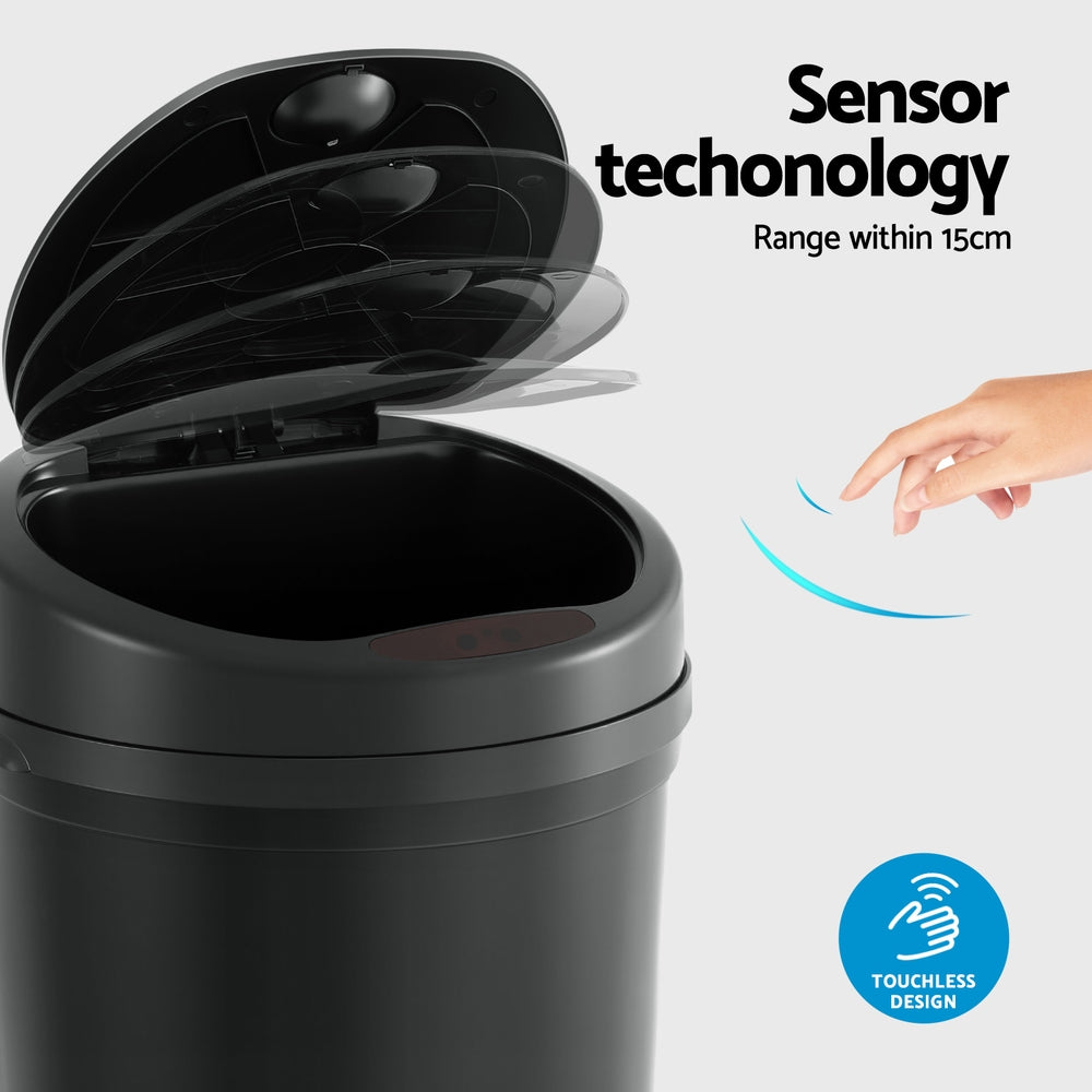 Devanti 9L Motion Sensor Bin Automatic Black
