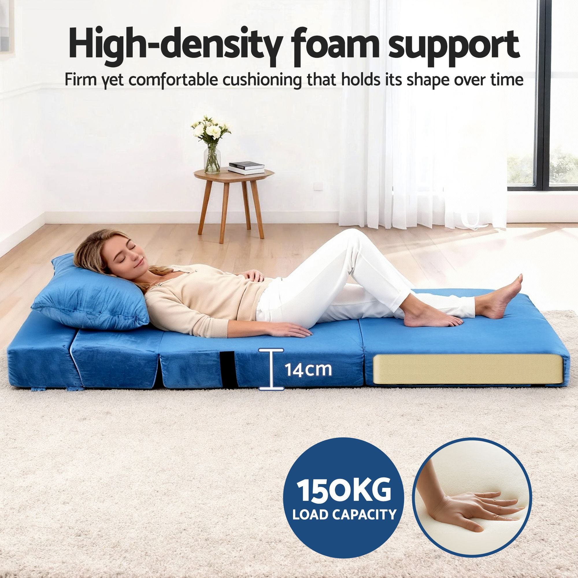 Artiss 4 Pack Folding Sofa Bed L-Shaped Modular Floor Sofas Foam Futons Couches