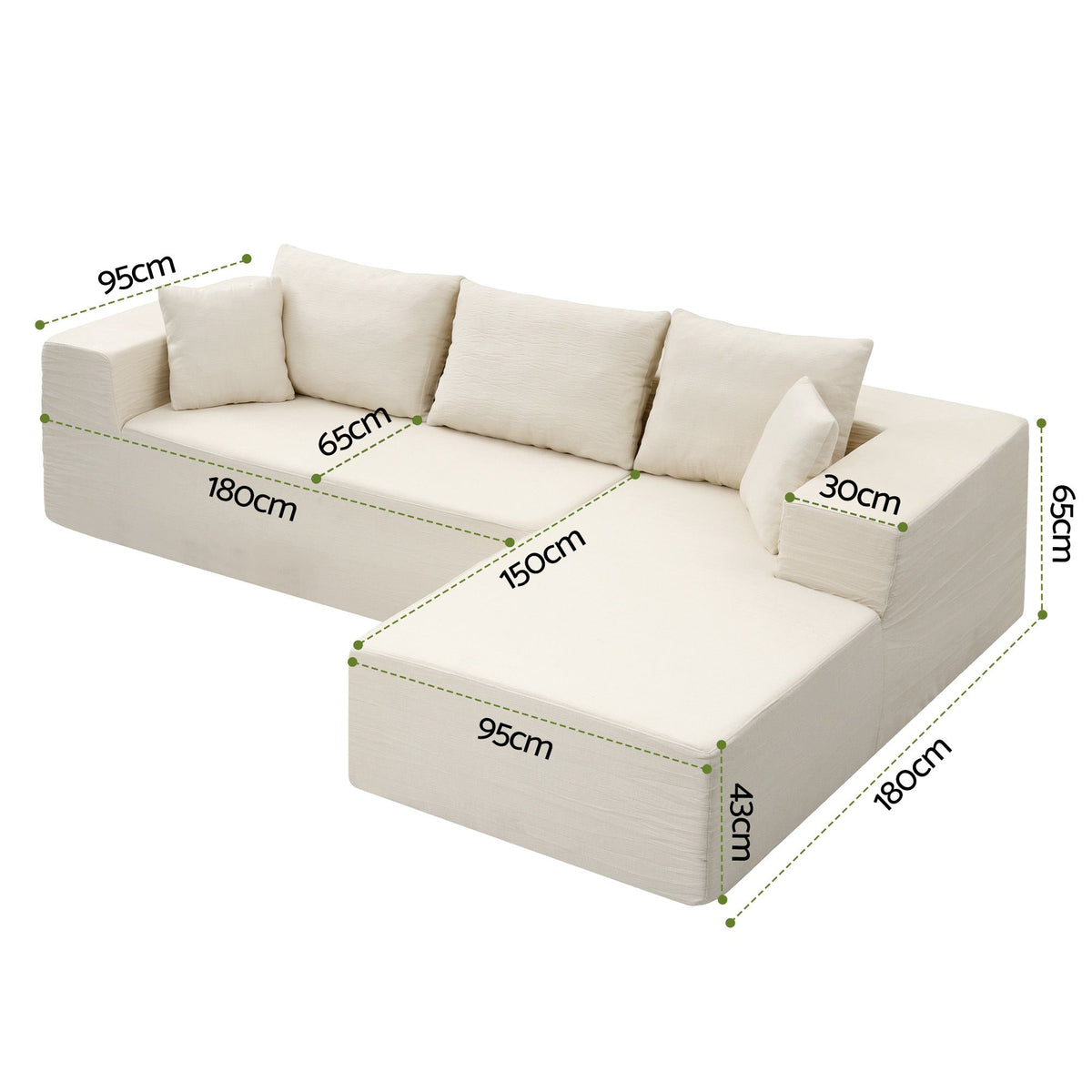 Artiss Modular 4-Seater L-Shaped Sectional Sofa Bed