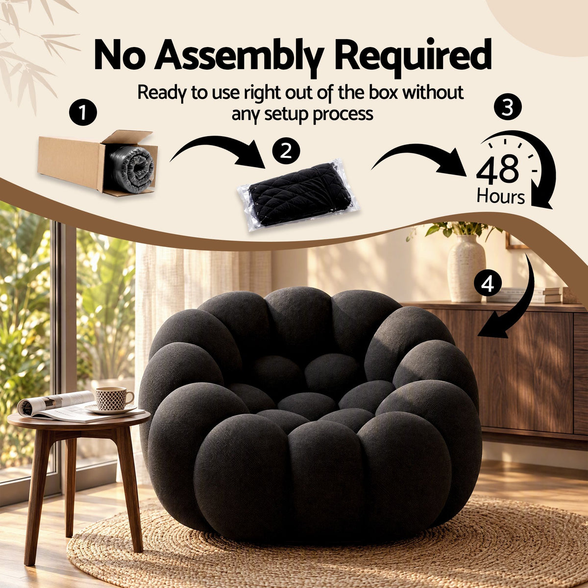 Artiss Bubble Floor Sofa Single Lazy Couch Lounge Chair