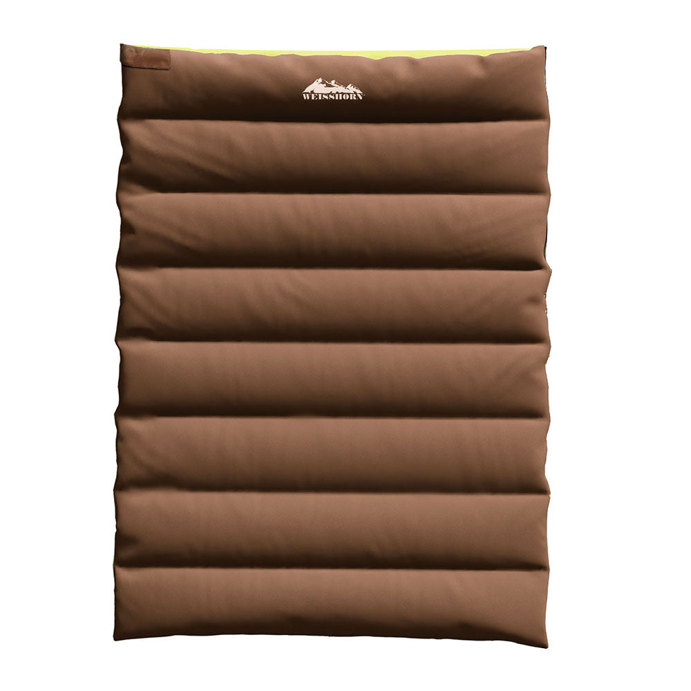 Weisshorn Double Sleeping Bag Thermal Camping Hiking Brown -5°C