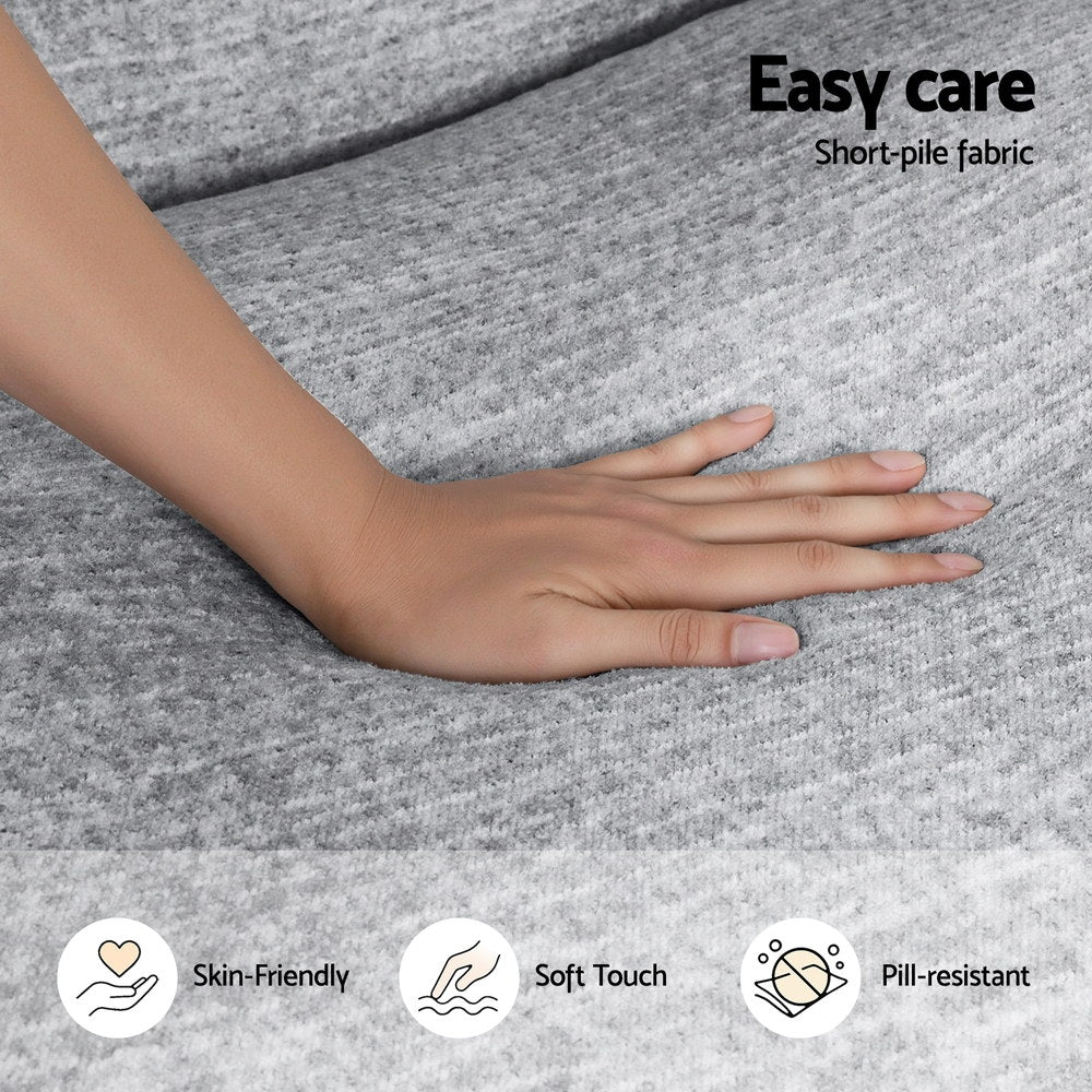 Artiss 2 Seater Sofa Modular Sectional Sofas Couch Bed No Assembly Living Room Grey