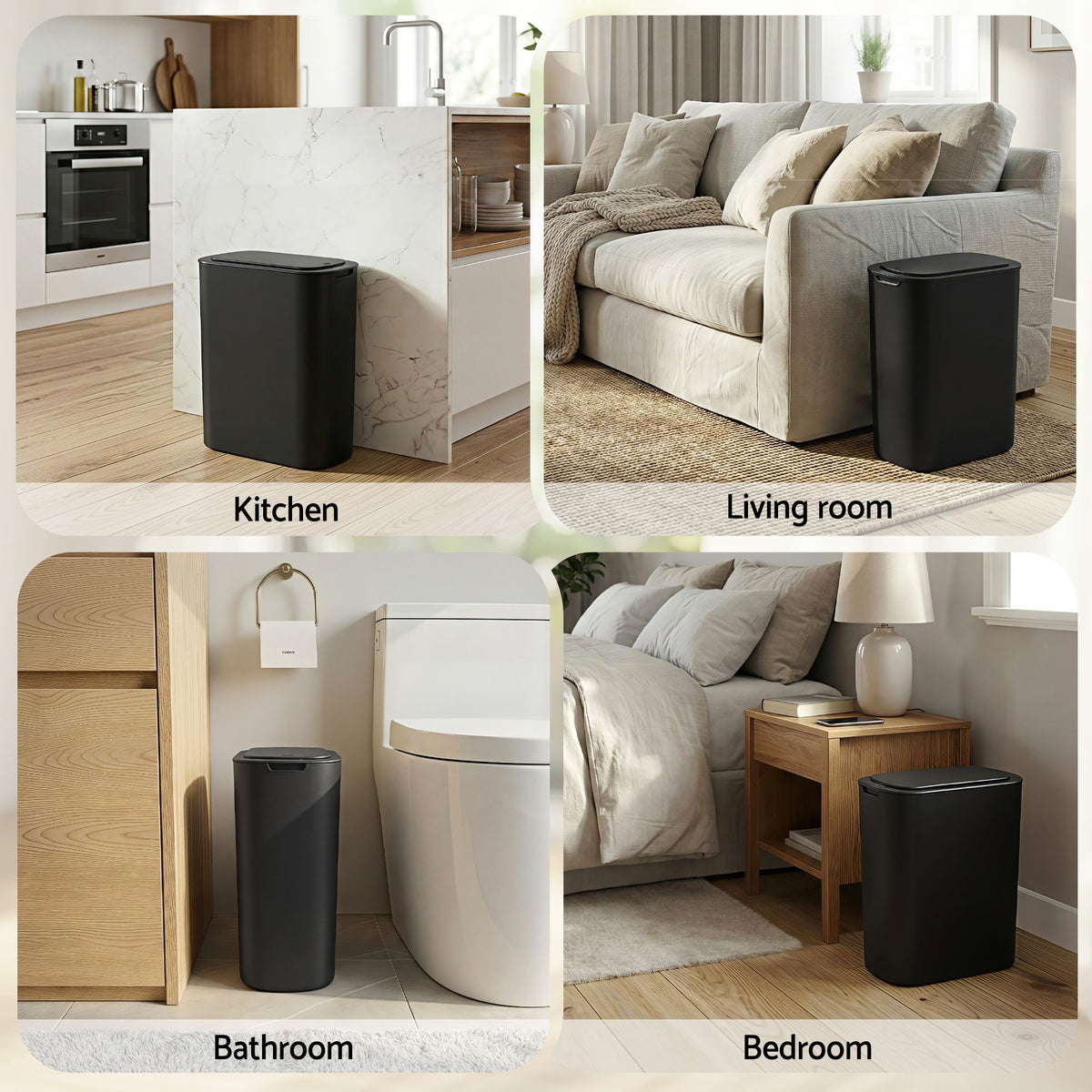 Devanti Touchless Motion Sensor Kitchen Bin 21L Black