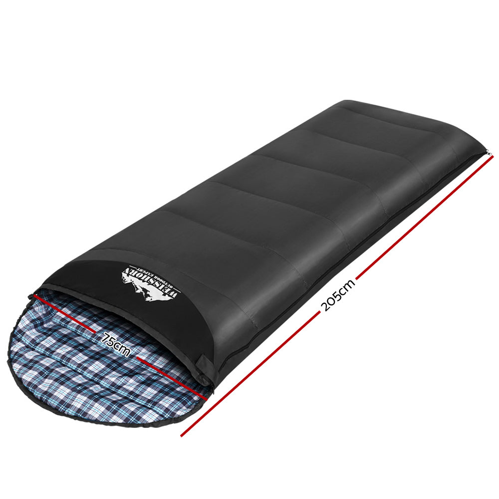 Weisshorn Single Sleeping Bag Thermal Camping Hiking Grey