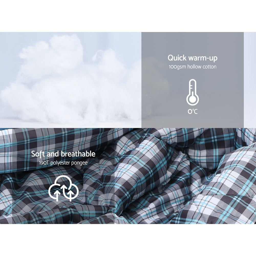 Weisshorn Single Sleeping Bag Thermal Camping Hiking Grey
