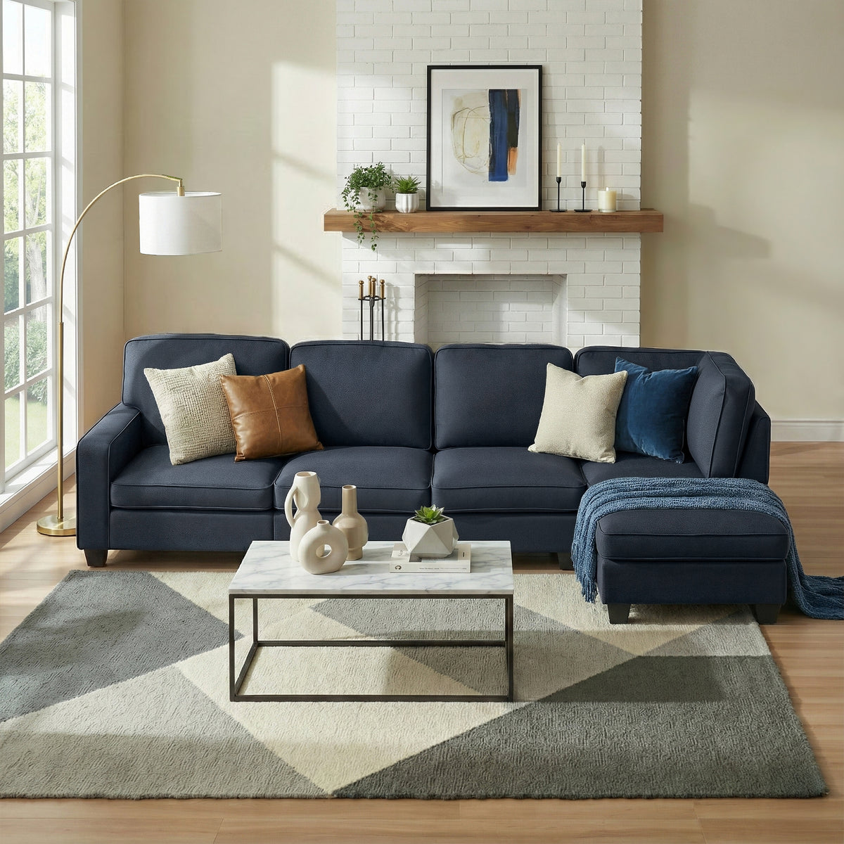 Artiss Modular Sofa Chaise Set 5-Seater Dark Grey