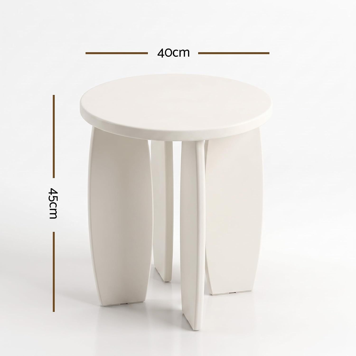 Artiss Single Boneless Sofa & Round End Table Set White