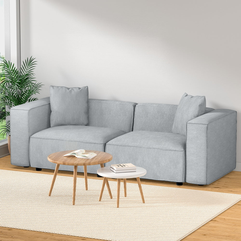 Alvin 2-Seater Modular Sofa Chaise Set Grey