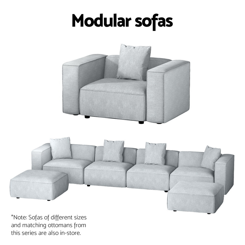 Alvin 3-Seater Modular Sofa Chaise Grey