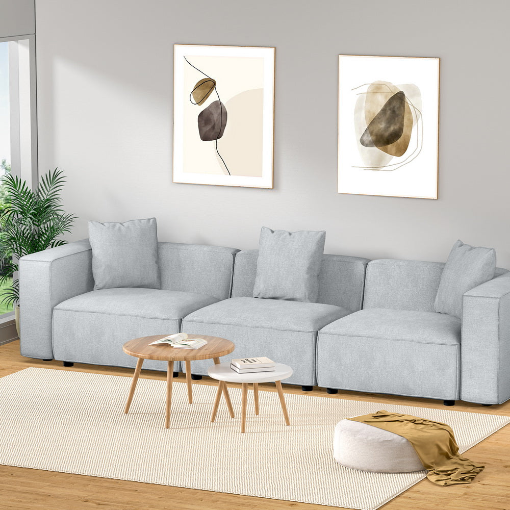 Alvin 3-Seater Modular Sofa Chaise Grey