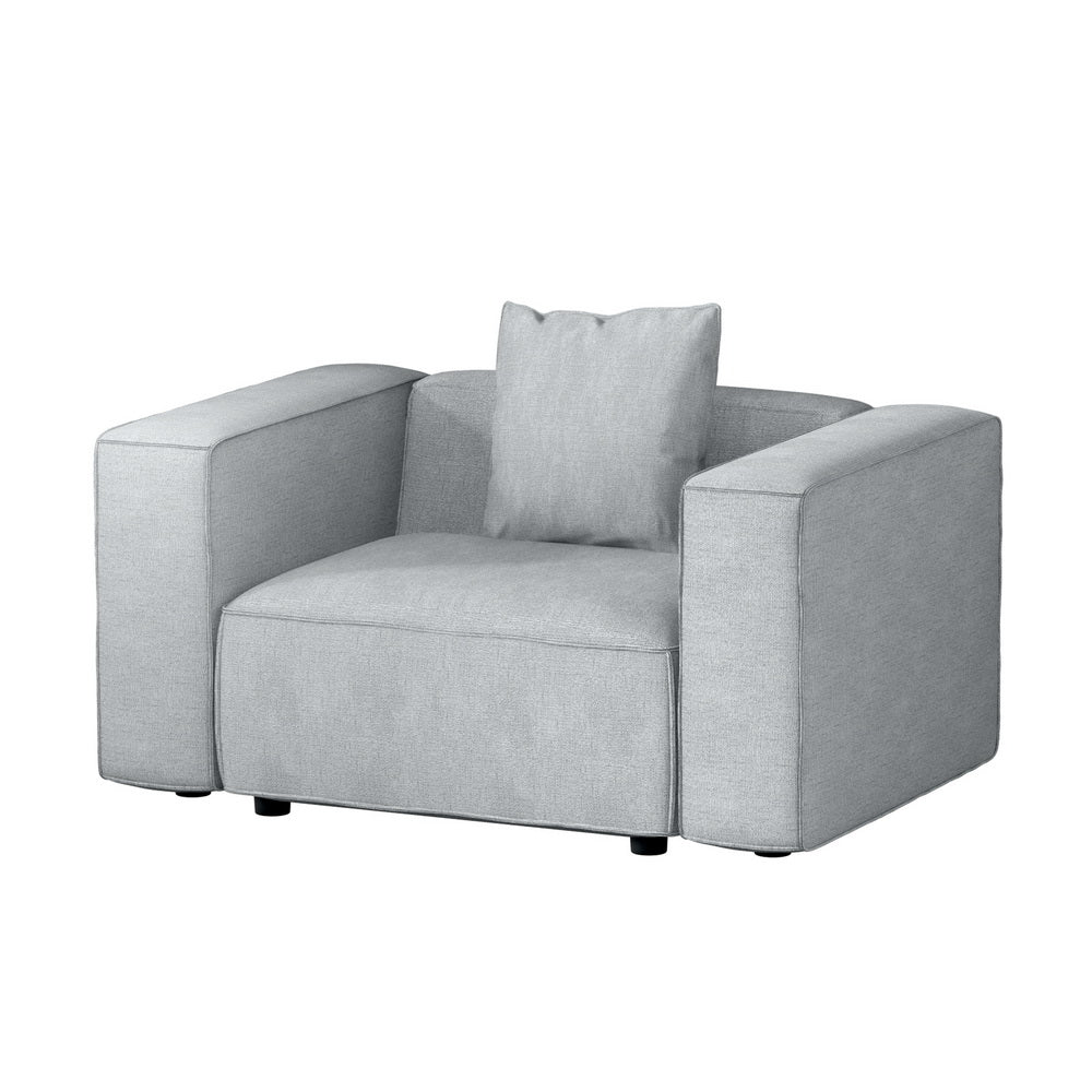 Alvin 1-Seater Modular Sofa Chaise Grey
