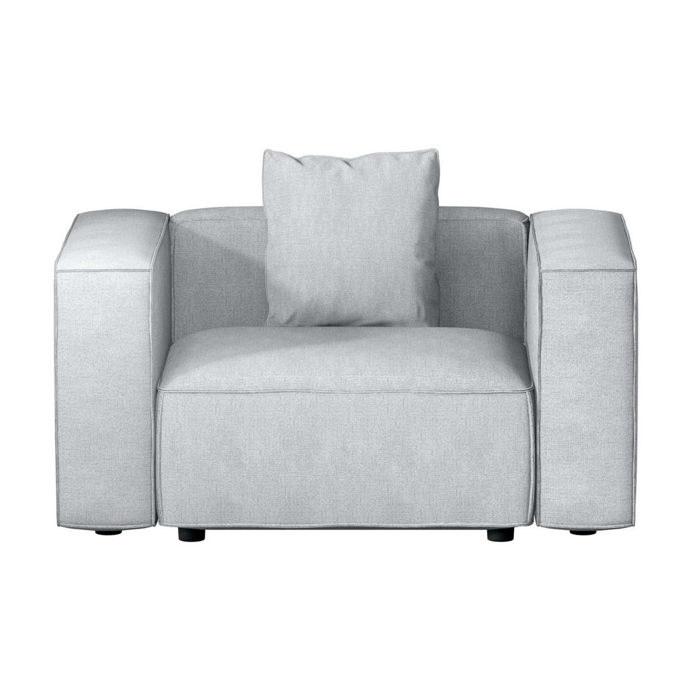 Alvin 1-Seater Modular Sofa Chaise Grey