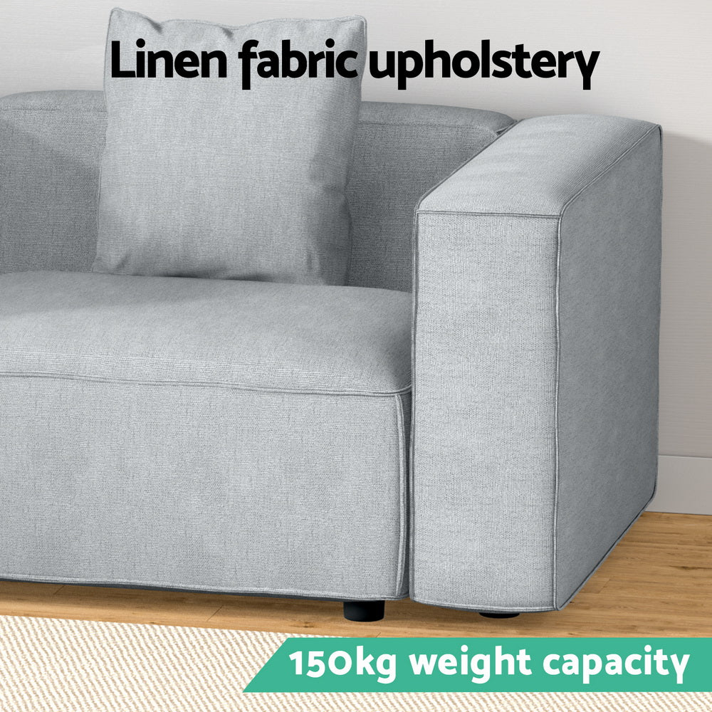 Alvin 1-Seater Modular Sofa Chaise Grey