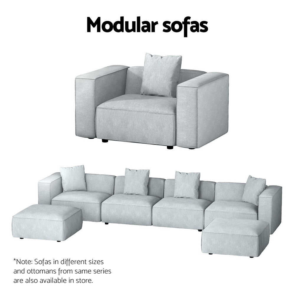 Alvin 1-Seater Modular Sofa Chaise Grey