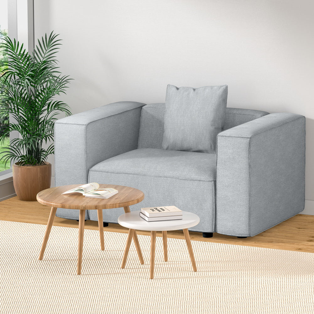 Alvin 1-Seater Modular Sofa Chaise Grey