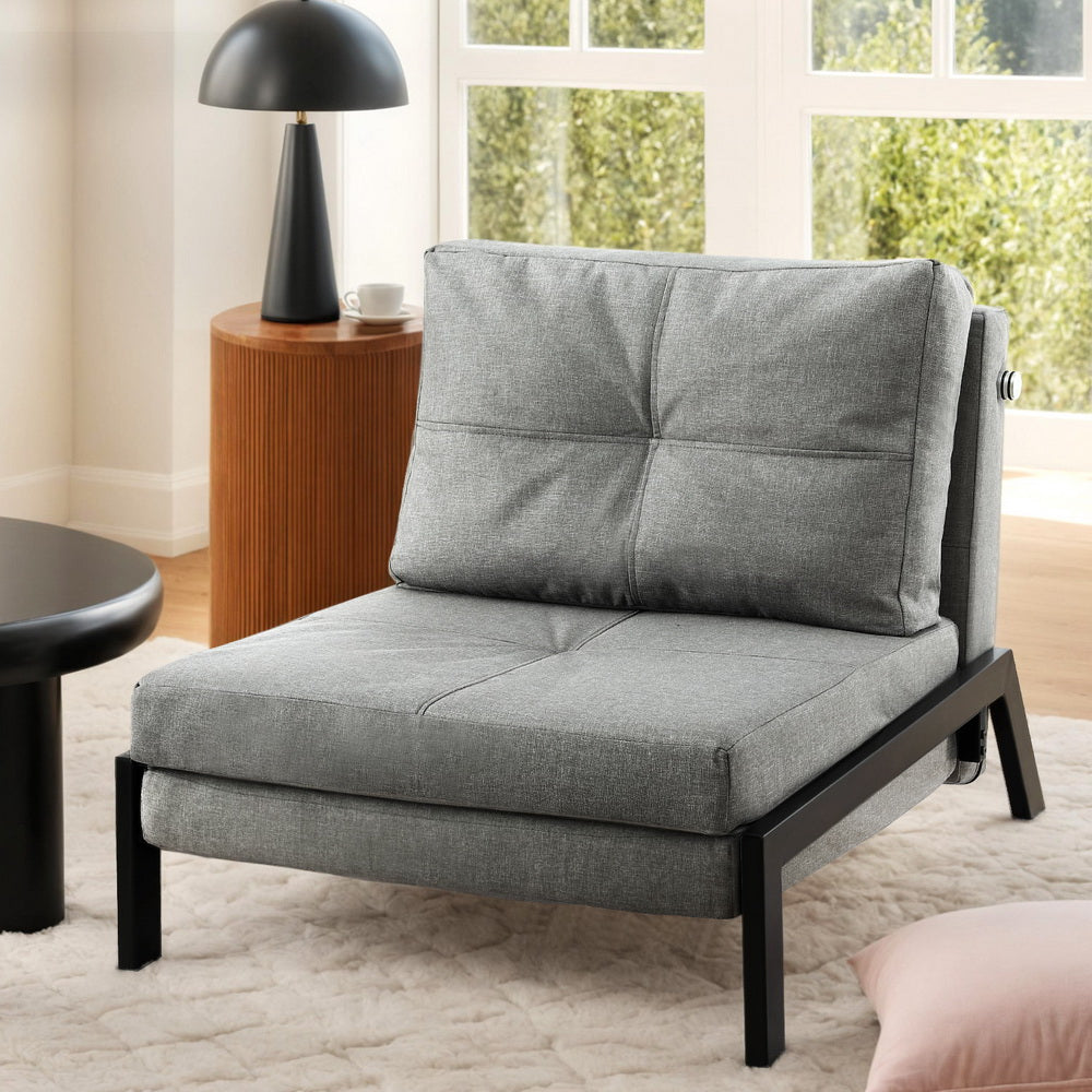 Artiss Convertible Sofa Bed Recliner Chair Grey