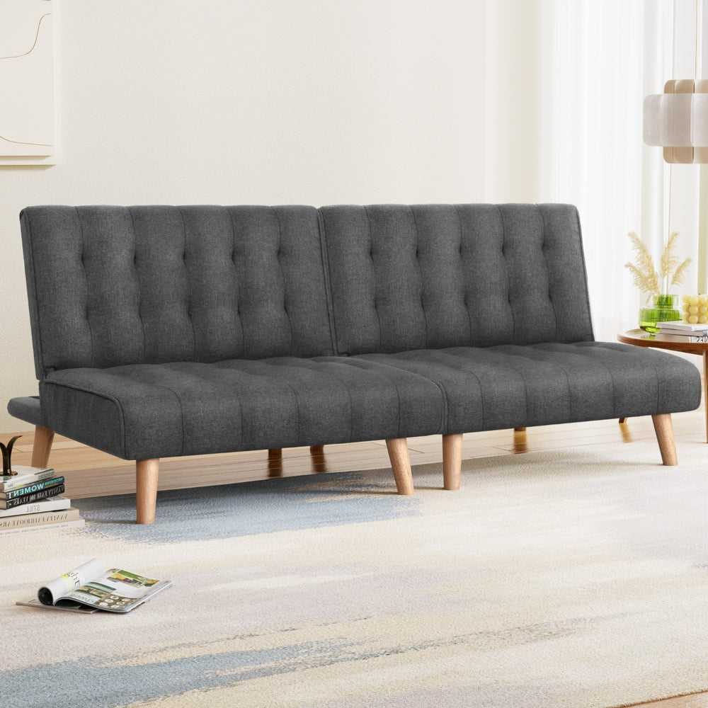Artiss 2-Seater Recliner Sofa Bed Single Seater Fabric Grey