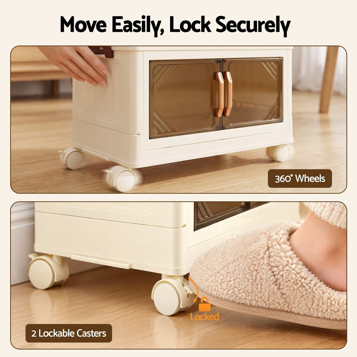 Artiss 5-Tier Foldable Storage Cabinet with Magnetic Door, White