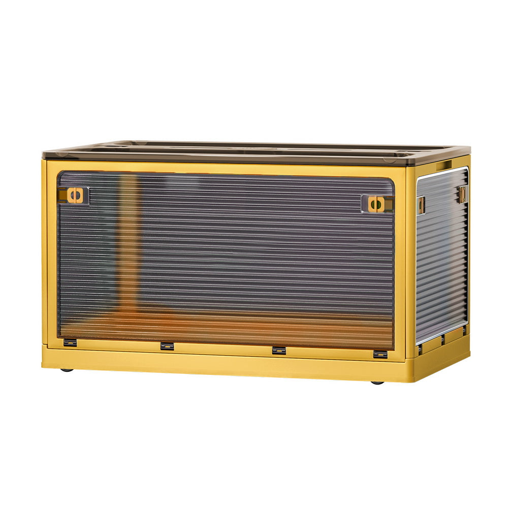 Artiss 115L Storage Box Foldable Stackable Transparent Yellow