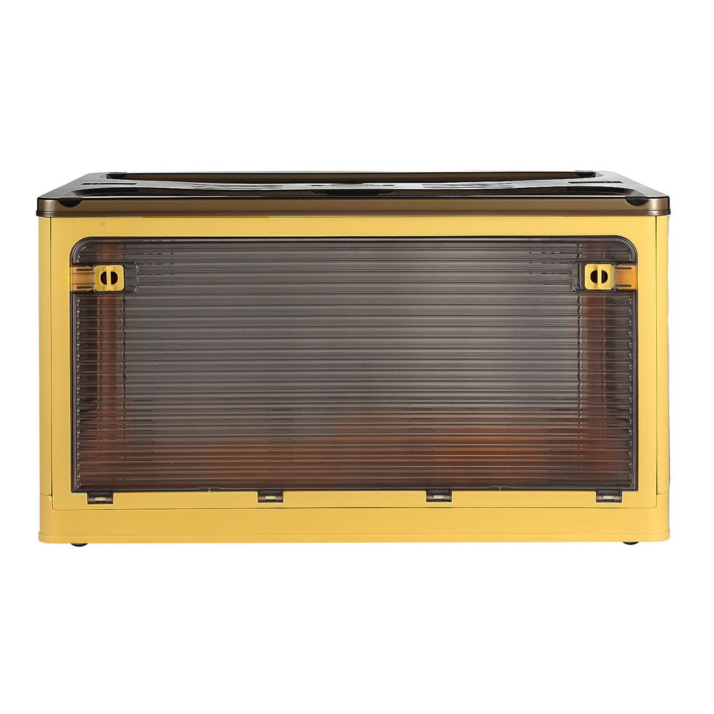 Artiss 115L Storage Box Foldable Stackable Transparent Yellow