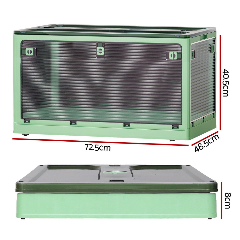 Artiss 140L Storage Box Foldable Stackable Transparent Green