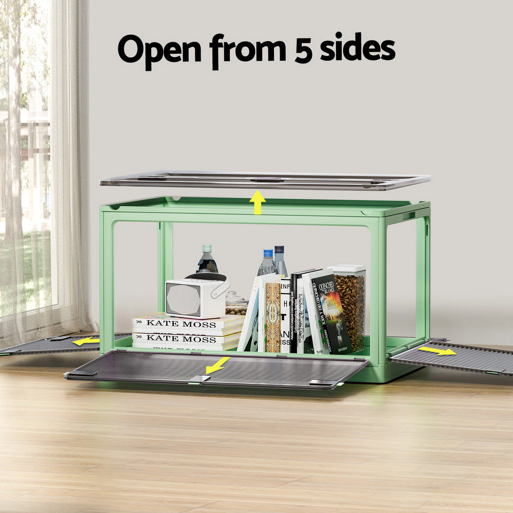 Artiss 140L Storage Box Foldable Stackable Transparent Green