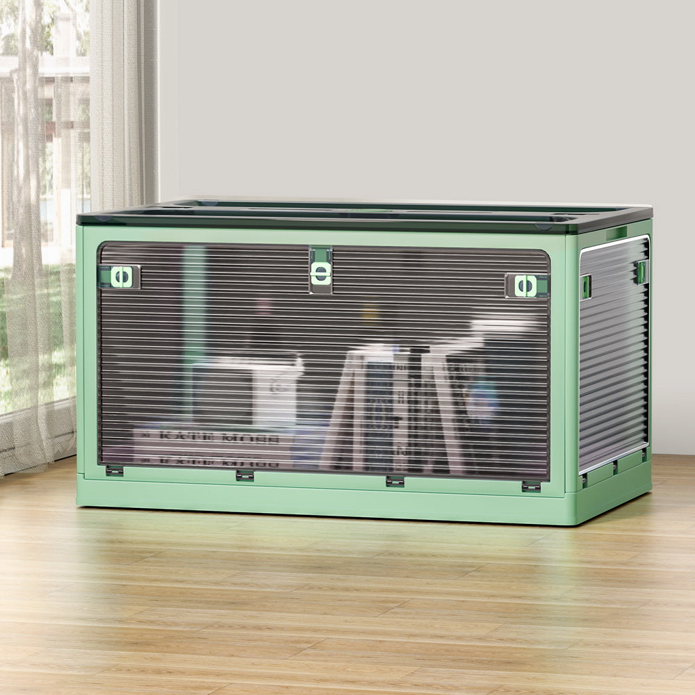 Artiss 140L Storage Box Foldable Stackable Transparent Green