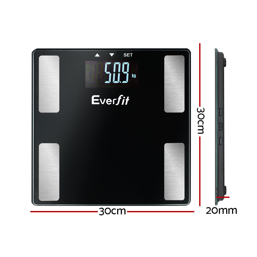 Everfit 180KG Bluetooth Body Fat Scale Black