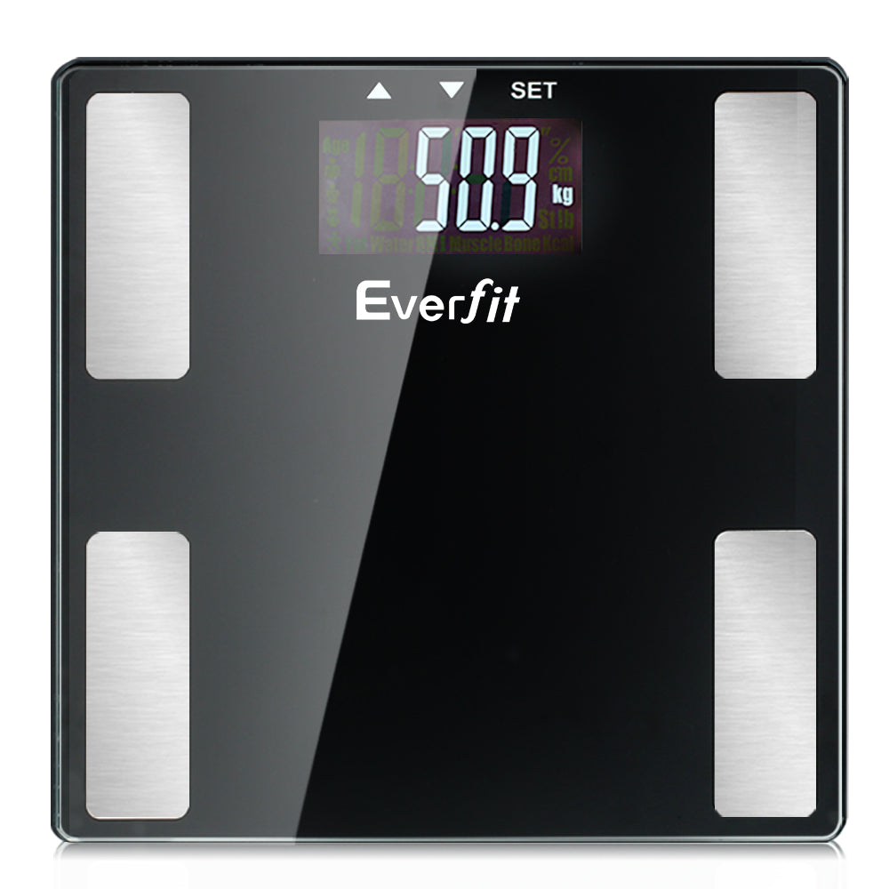 Everfit 180KG Body Fat Scale BMI Monitor Black