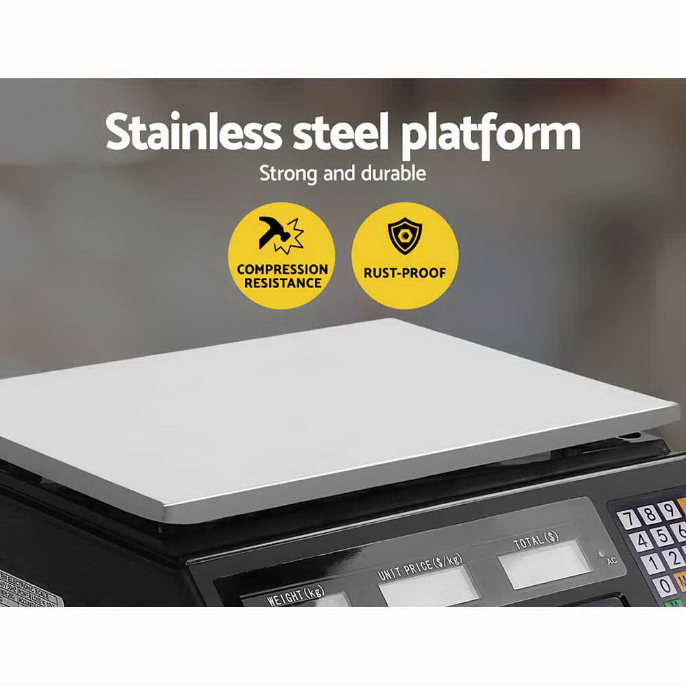 Emajin 40kg Digital Kitchen Weighing Scales Black LCD