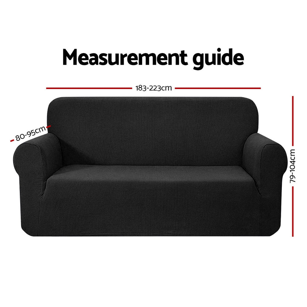 Artiss 3 Seater Sofa Cover High Stretch Black