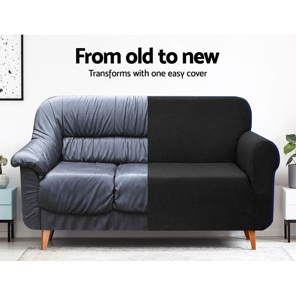 Artiss 3 Seater Sofa Cover High Stretch Black