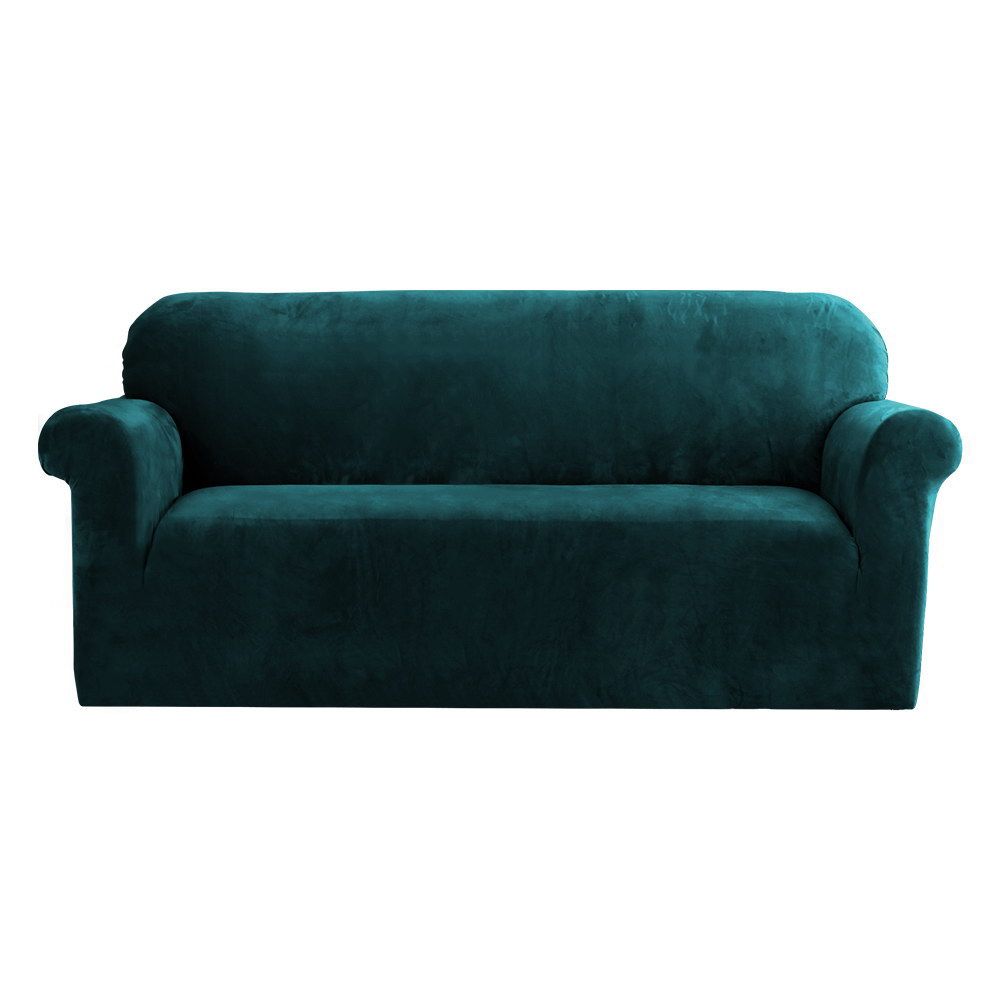 Artiss 3 Seater Velvet Sofa Cover Couch Cover Agate Green