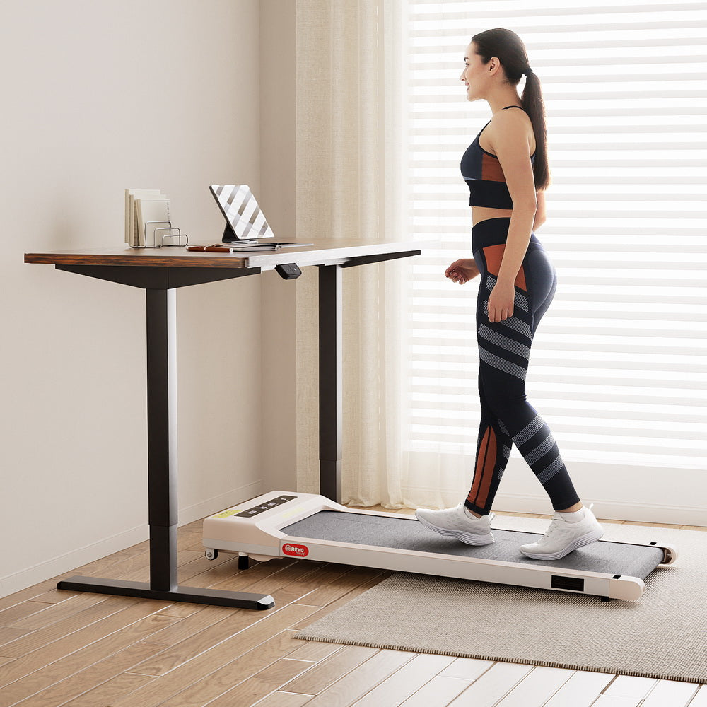 Artiss 140cm Electric Standing Desk with Everfit 360mm Pink Walking Pad
