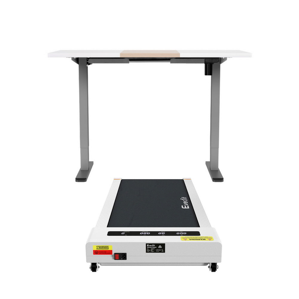 Artiss 140cm Electric Standing Desk with Everfit 360mm Walking Pad White