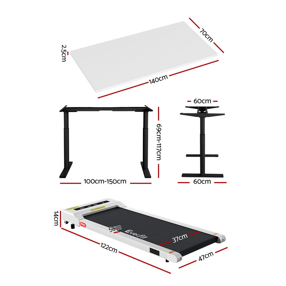 Artiss 360mm Treadmill Automatic Standing Desk with Electric Walking Pad White