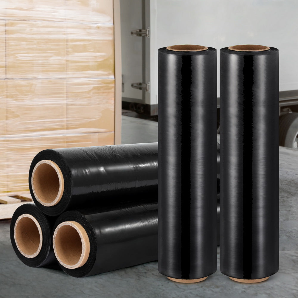 500mm x 400m Black Stretch Film Pallet Wrap 5 Rolls