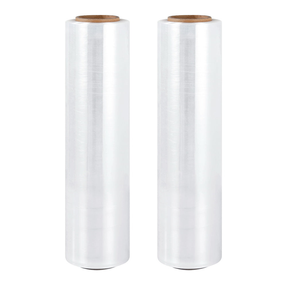 500mm x 400m Stretch Film Pallet Shrink Wrap 2 Rolls Clear