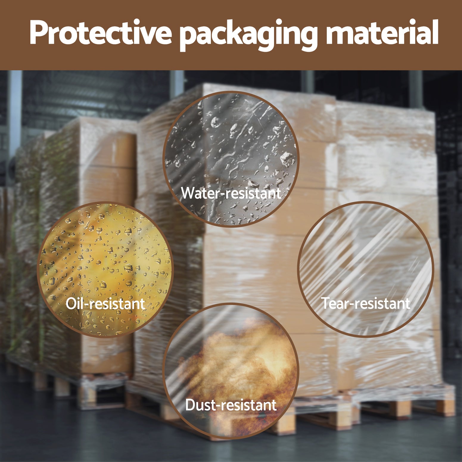 500mm x 400m Clear Stretch Film 4 Rolls Industrial Packing Wrap